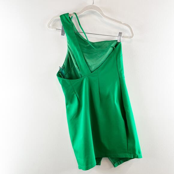 Superdown Molly One Shoulder Mini Dress Green Medium - Picture 5 of 9